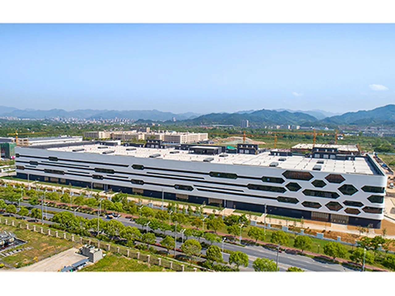 Aerial view of the ZOY Home Furnishing factory campus in Anji
