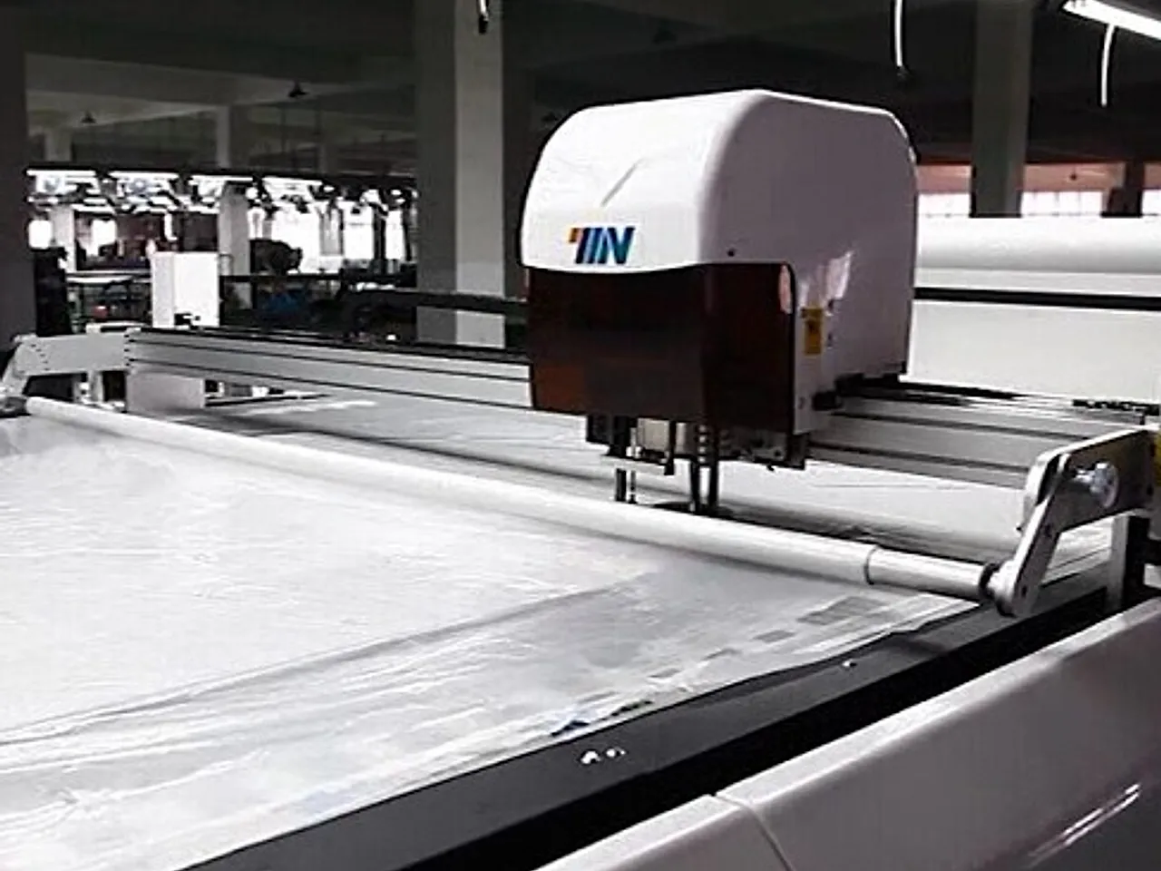 Automated CNC fabric cutting workshop at ZOY Home Furnishing